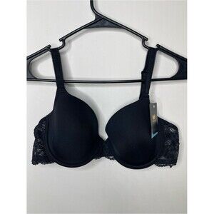 Wacoal French Garden Seamless Underwire T-Shirt Bra 38C Black Lace Trim